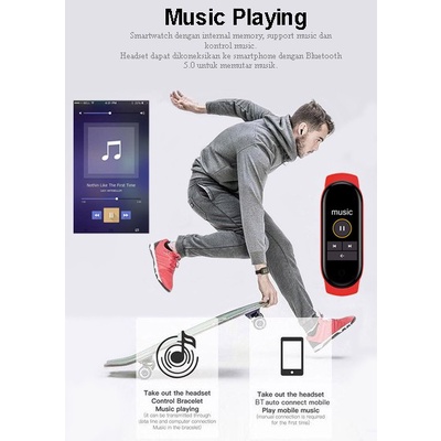 COD M6 Smartwatch Bluetooth Smartband Fitness Tracker Colour Display HeartRate Waterproof Jam Tangan Pria Wanita Digital