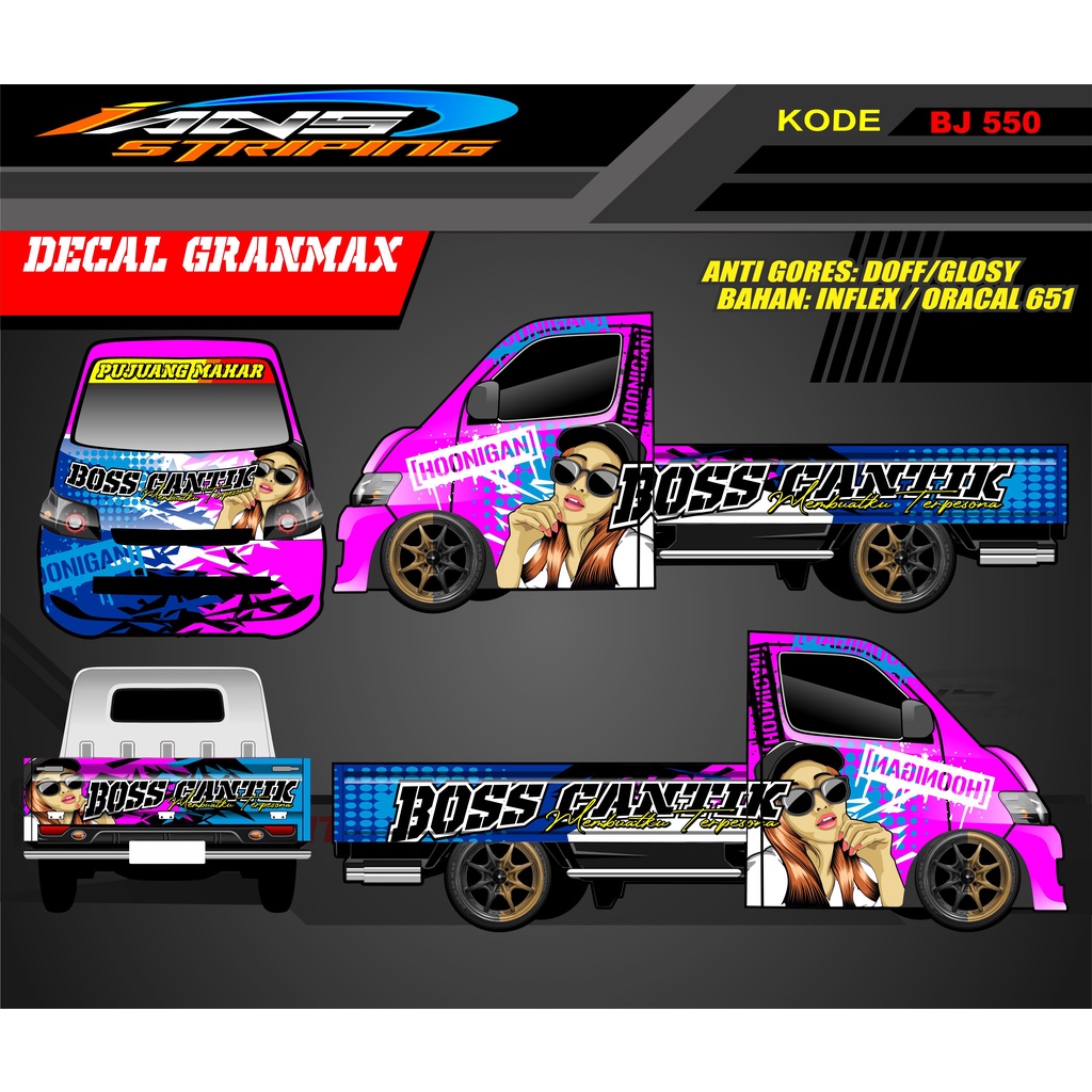 STICKER MOBIL PICK UP GRANMAX , CARRY , L300 / DECAL PICK UP / DECAL GRANMAX / DECAL STICKER MOBIL