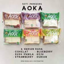 ROTI PANGGANG AOKA ANEKA RASA SELAI COKELAT | SUSU VANILA | STRAWBERRY | BLUEBERRY | KEJU | DURIAN NETTO 65 GR-1