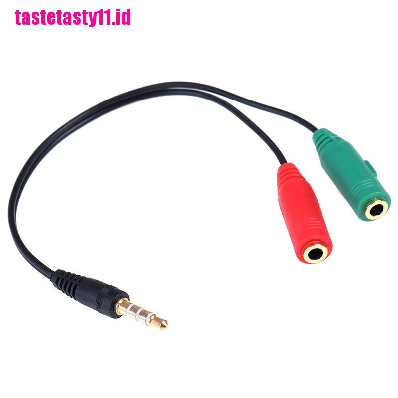 Kabel splitter y audio stereo 3.5mm male Ke 2 female headphone mic