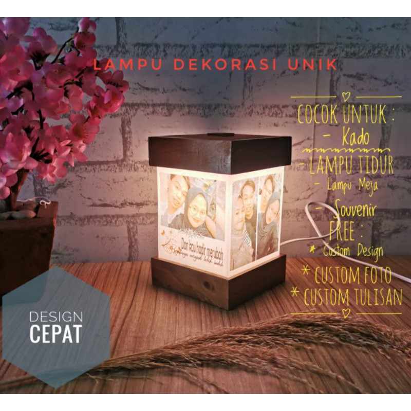 [DESIGN CEPAT] Lampu Custom Foto Nama Kolase Akrilik Souvenir Custom