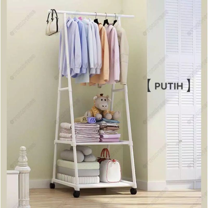 Gantungan Baju TRIANGLE Portable Besi Stainless/Rak Serbaguna IMPORT/TRIANGLE RAK/Bayar ditempat/med