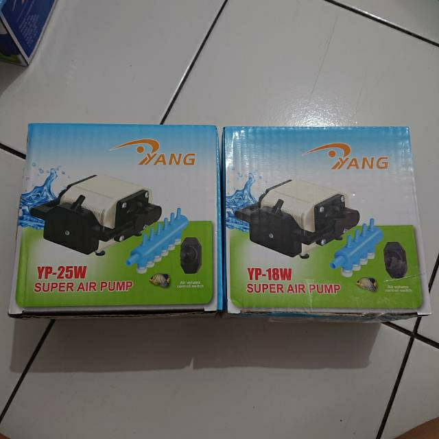 Yang Super Pump YP 18 Watt 25 W Akuarium Aerator 4 dan 6 lubang