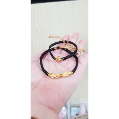Gelang Tali Pixiu/Qyubi Emas Hongkong Kadar 24K