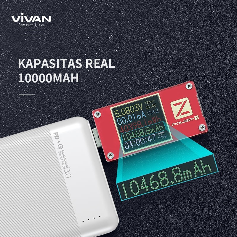 VIVAN VPB-M10 Power Bank 10000mAh Fast Charging PD QC3.0 2 Output - Garansi Resmi 1 Tahun