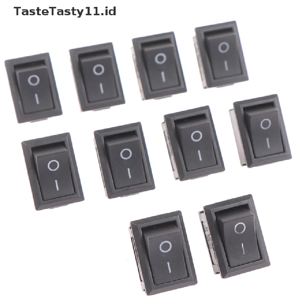 10pcs Saklar Rocker Switch Power ON-OFF 6A / 250VAC 2Pin 21X15mm Warna Merah Hitam Putih