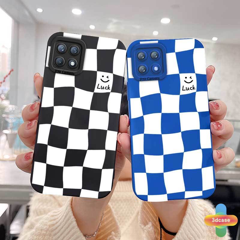 Angel Eyes Case Realme C21Y C11 2021 C15 C21 C25 C20 C12 C3 C25S 5 5S 5i 6i C17 7i C1 C25Y C2 C3i C20A realme Narzo 20 10 10A 20A 30A Fashion Checkerboard Lattice Smiley Soft Silicone Case Cover