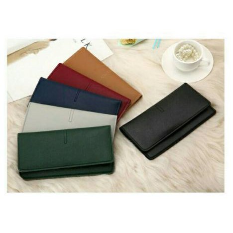 Dompet Wanita Style Korea Import Dompet Simple Elegant PU Halus Dompet