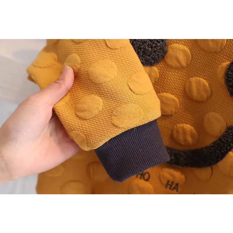 BABYLOVANTA- Baju anak laki laki impor premium 1-5 Tahun Motif SMILE BROWN baju lucu baby premium
