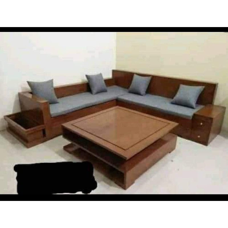 kursi meja tamu minimalis kantor kayu jati