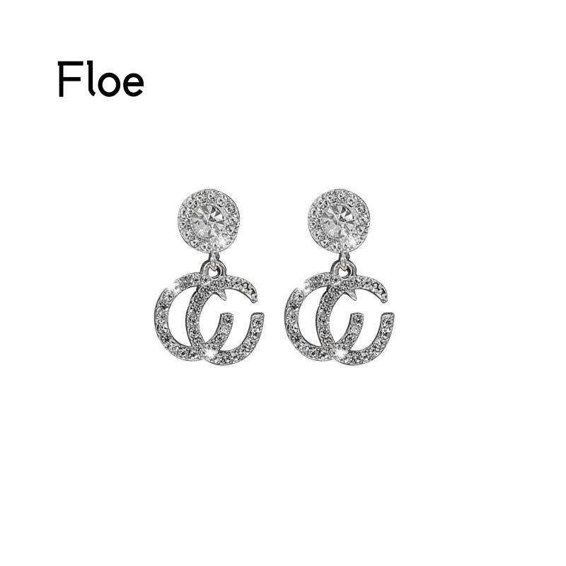 Fl Anting Tusuk Gantung Sterling Silver 925 Hias Berlian Gaya Mewah Hypoallergenic Untuk Wanita