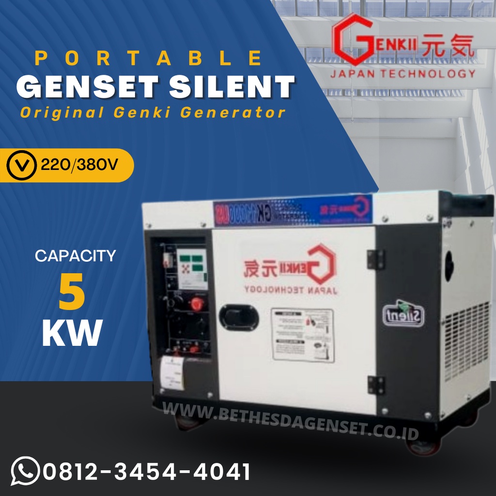 genset silent portable 6 KVA Genki