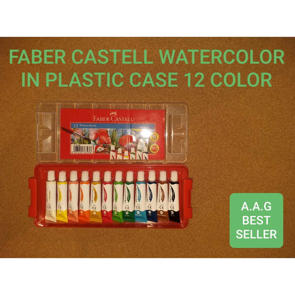

FABER CASTELL WATERCOLOR IN PLASTIC CASE 12 WARNA
