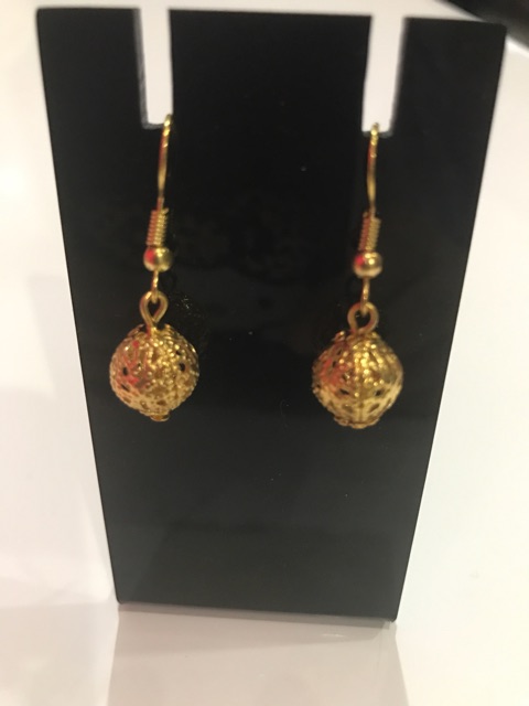 Anting bulat imitasi gold import murah berkualitas fashion aksesoris wanita E12 Gold