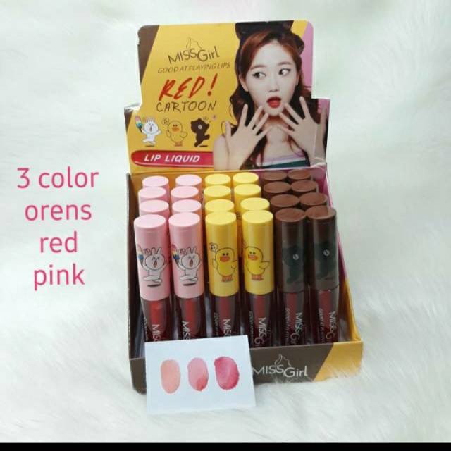 Liptint miss girl red cartoon ecer