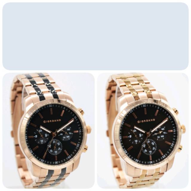 Jam Tangan Pria Giordano 1772 Rosegold Rantai Original Murah