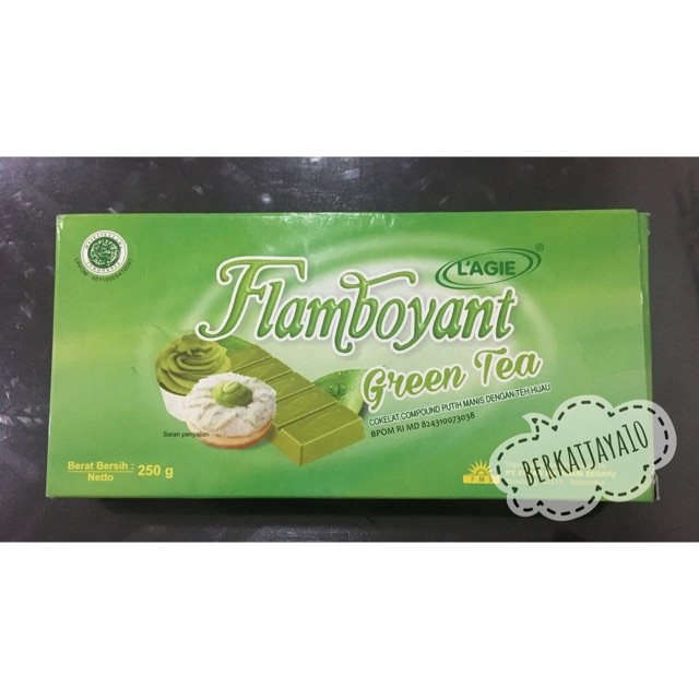 COKLAT GREEN TEA FLAMBOYANT 250 Gram dari Lagie Compound Chocolate Halal