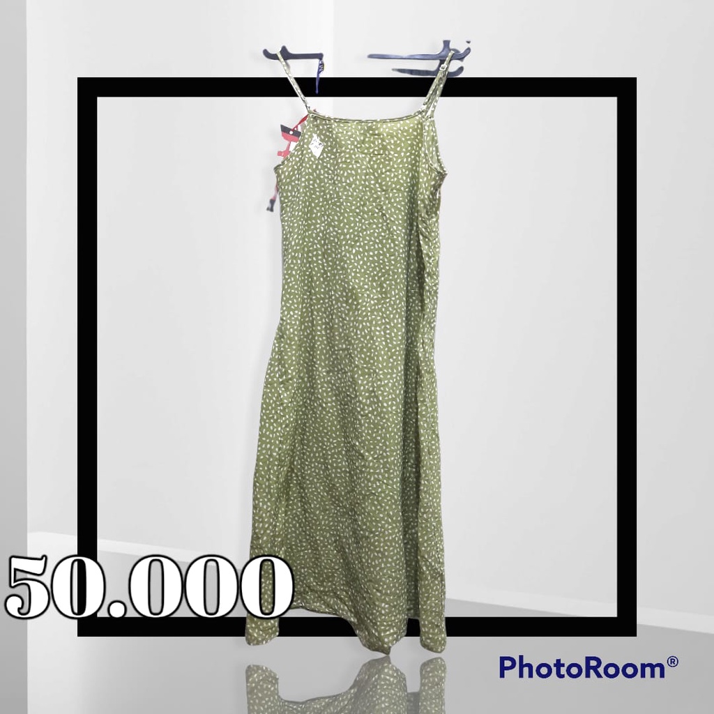 Dress Midi Korea Polkadot Green