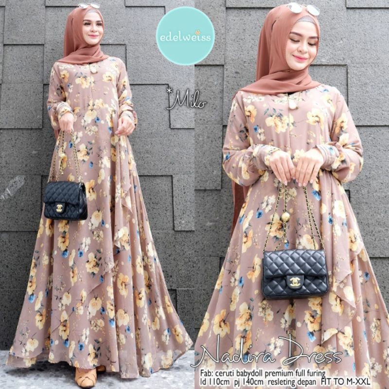 GAMIS CERUTY BABYDOLL PREMIUM || NADIRA DRESS BY EDELWEISS