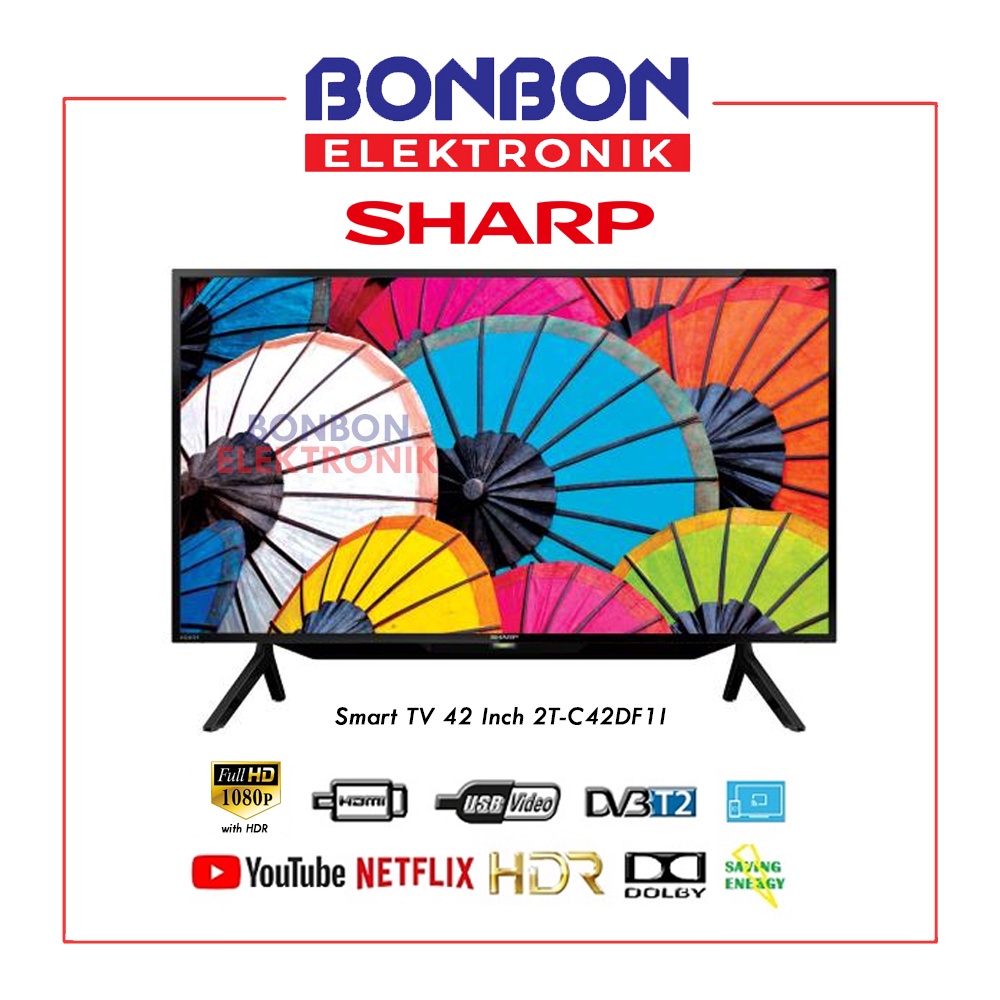 Sharp LED Smart TV 42 Inch 2T-C42DF1I / 2TC42DF1I FHD 2K NEW EASYSMART