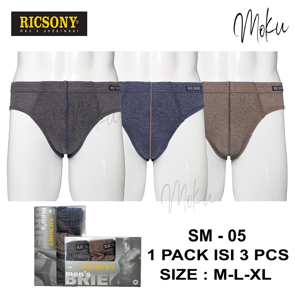 RICSONY SM-05 3PCS - 1 Pack Celana Dalam Pria Ricsony SM-05 Isi 3pcs - Men Briefs Ricsony SM 05
