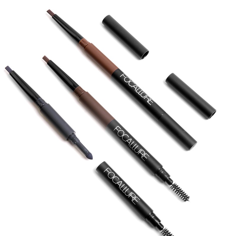 FA64 FOCALLURE 3 in 1 Auto EyeBrows Pen 24 Jam Warna Tahan Lama