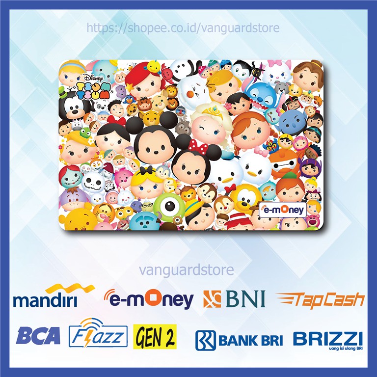 KARTU E MONEY E TOLL DISNEY TSUM TSUM ANIME 53 EMONEY MANDIRI FLAZZ BCA BNI TAPCASH BRIZZI-1 SISI