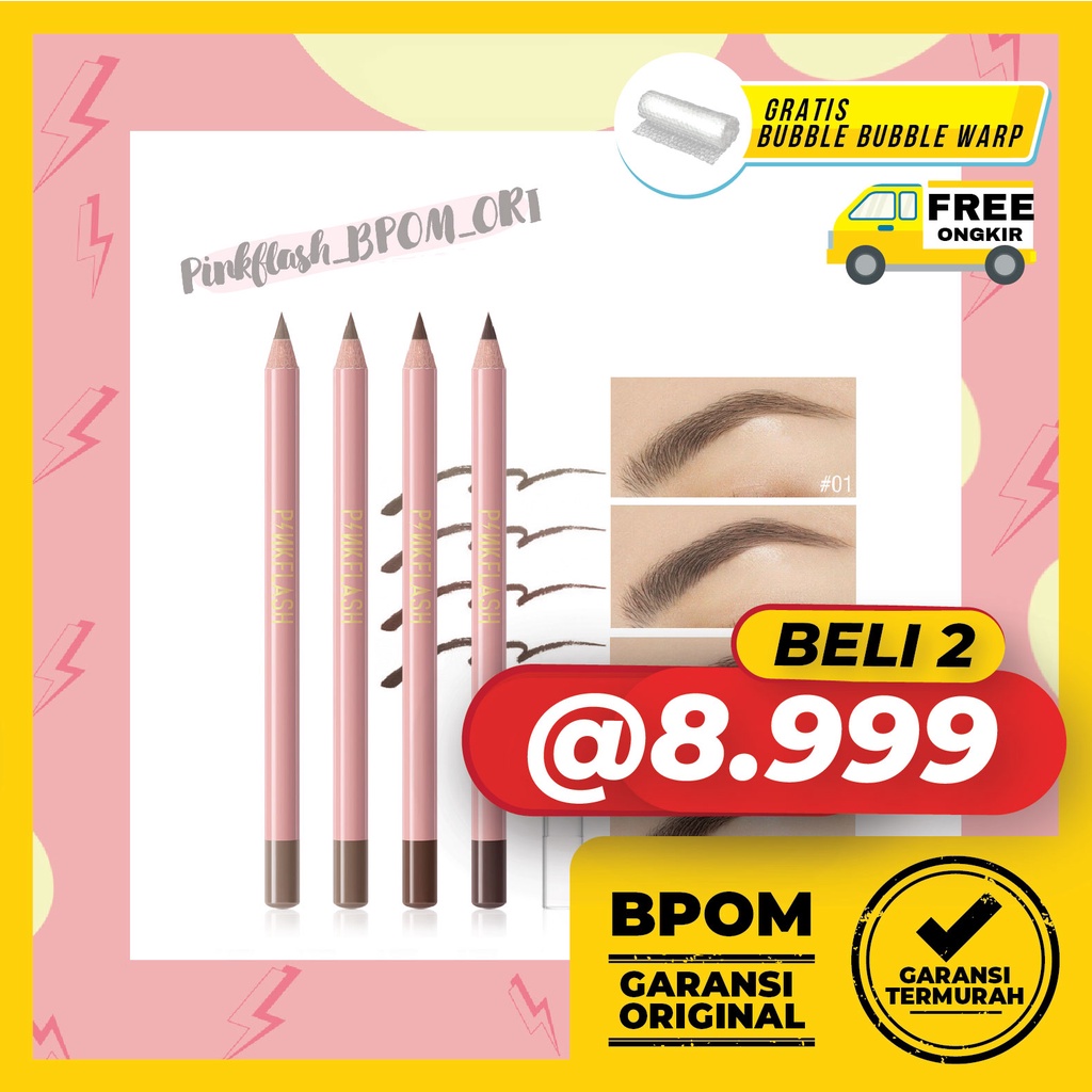 PINKFLASH #OhMyEmoji Eyebrow Pen Waterproof Pensil Alis Anti Air Tahan Lama