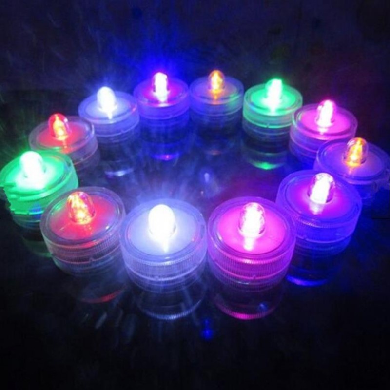 Creative LED Waterproof  Candle Lights Submersible LED NightLight / Romantic Flameless Flickering Smokeless Decorative Candle Lamp /  LED Tea Light / Electronic Fake Candle For Home Christmas Fish Tank Lamp Party Bar Birthday Wedding Scene Decoration Lamp