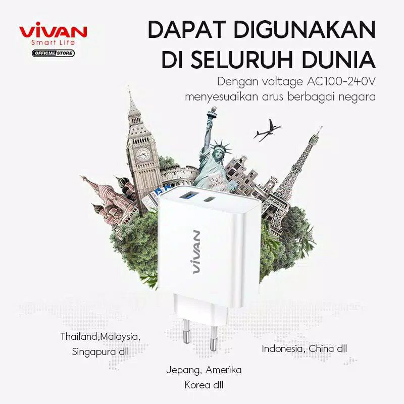 Vivan Power Blitz 30W Charger with Type-C Cable