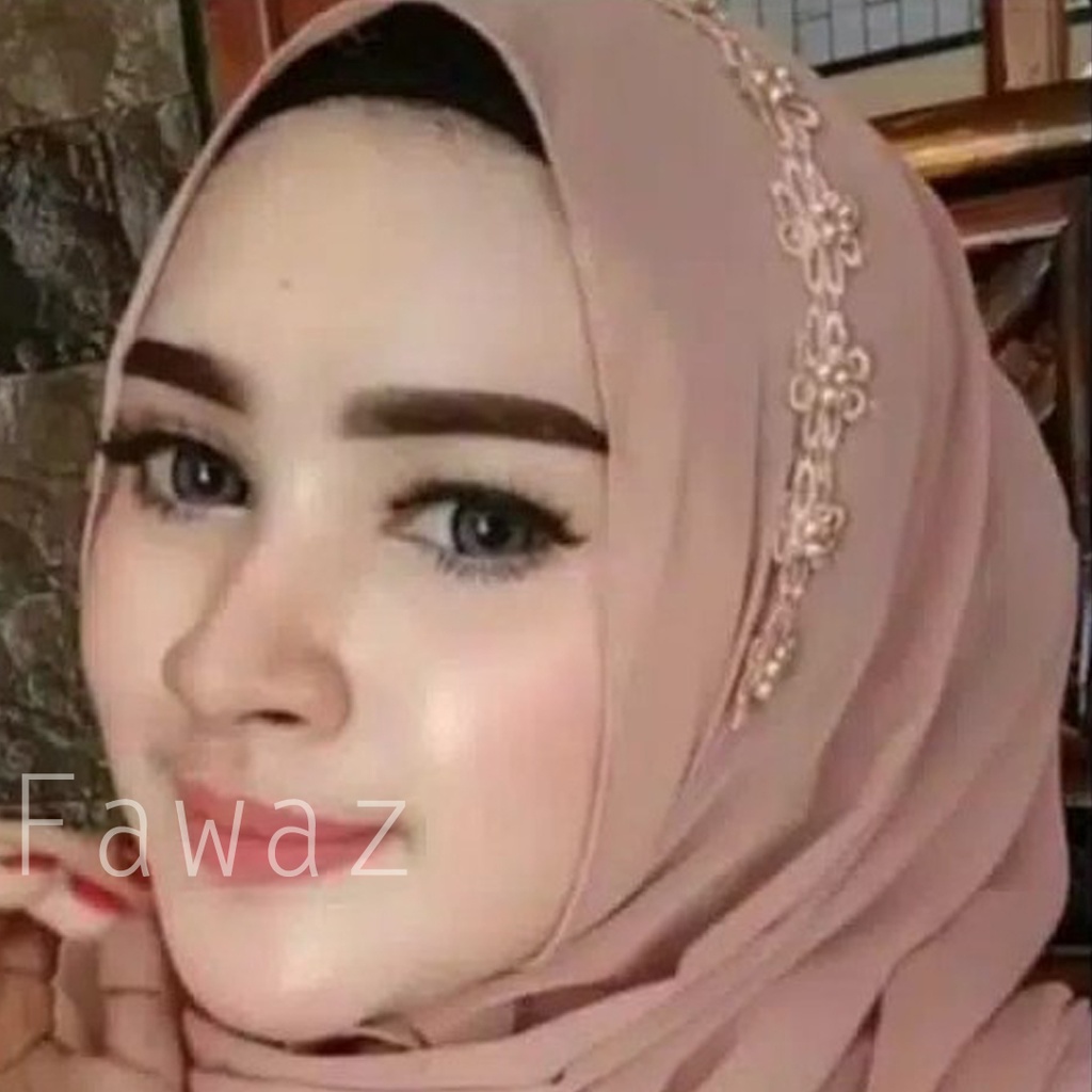 Pashmina Bando Mutiara Diamond - Hijab Jilbab Kerudung Pesta