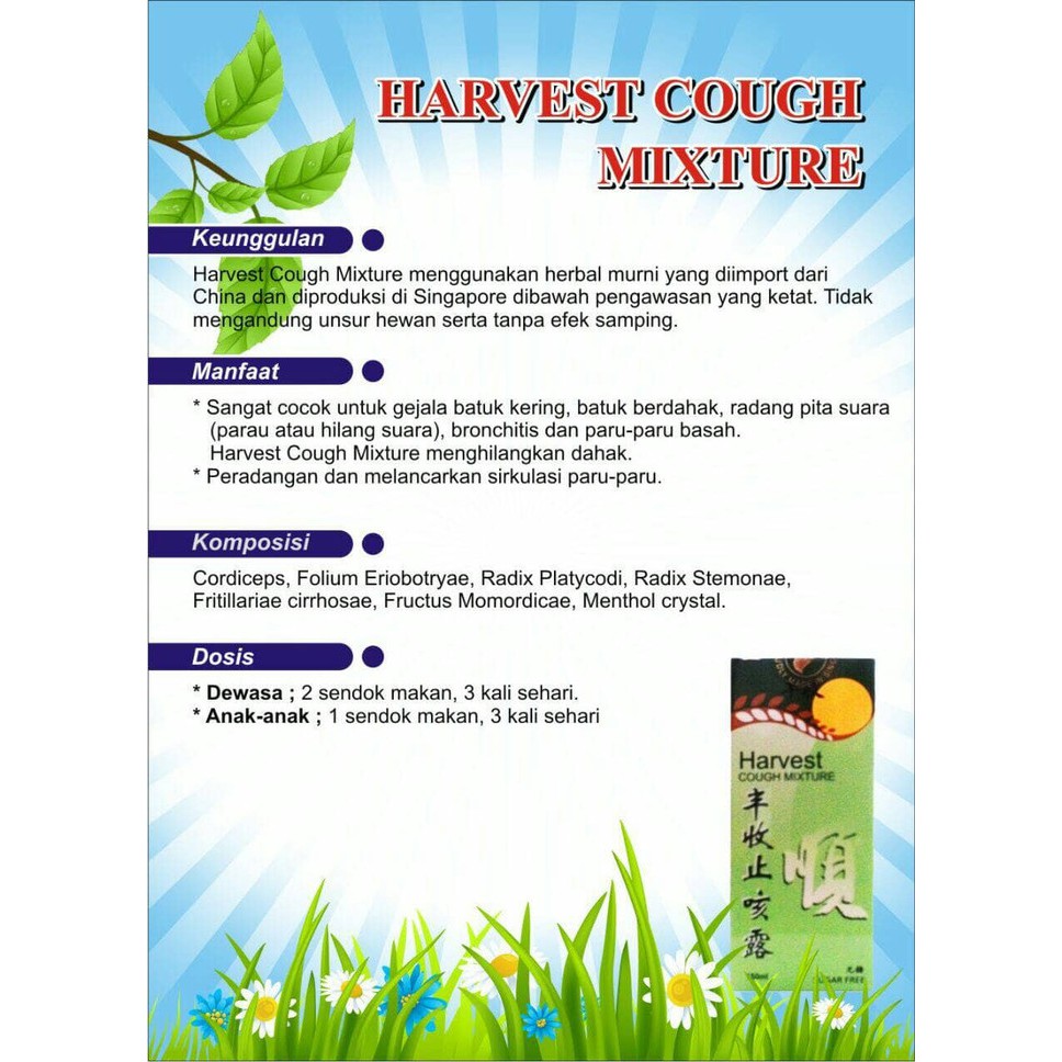 ORIGINAL Harvest Cough Mixture 60ml &amp; 150ml / Harvest Obat Batuk Sirup / LEDI MART