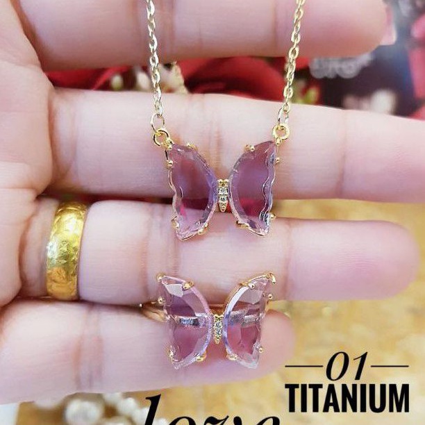 Titanium kalung dan cincin 1223l