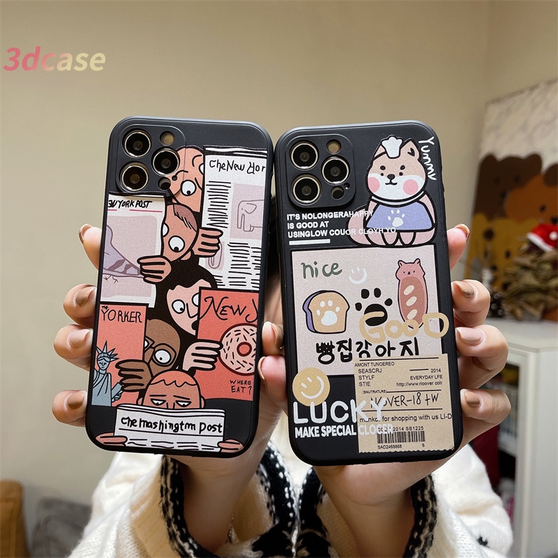 Casing Compatible For IPhone 11 12 13 PRO MAX 11 12 13 mini 6 7 6S 8 Plus X XR XSMAX Se 2020 6SPlus 7Plus 6Plus 8Plus XS A16 A15 A7 A5S Y20 Y12 Interesting Retro Newspaper Soft TPU Case Back Cover