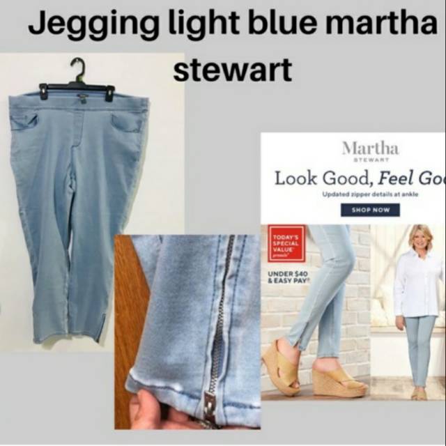 Celana panjang JUMBO Jegging light blue martha stewart