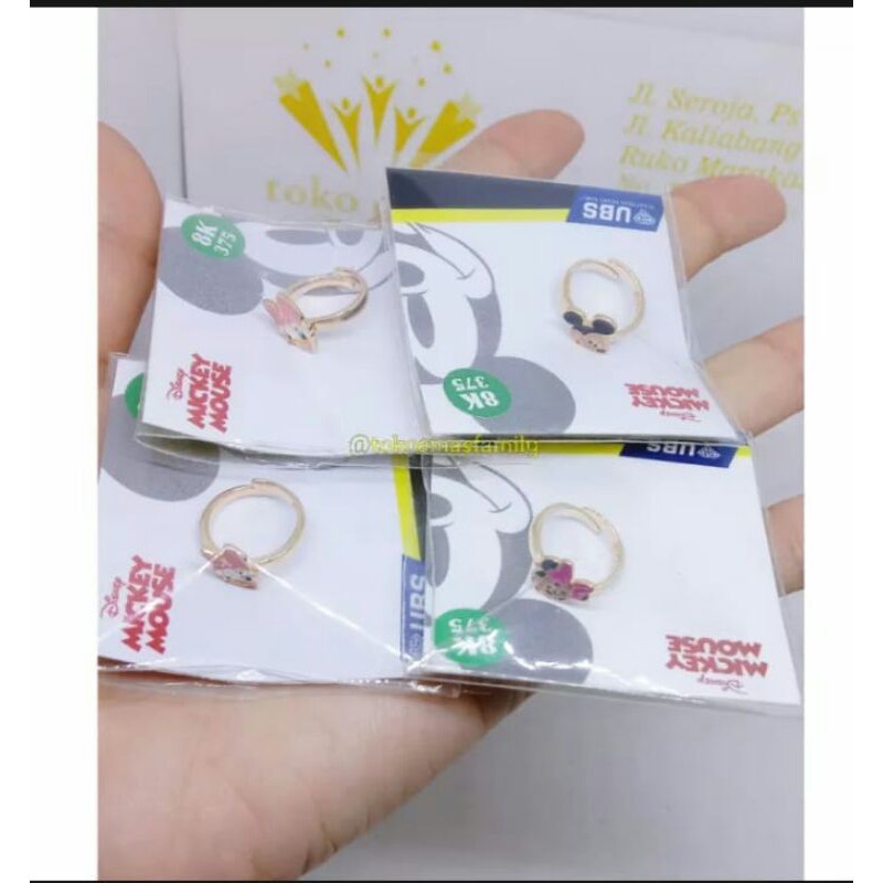 Cincin emas Anak 375 Disney Berat 1,25 gram an