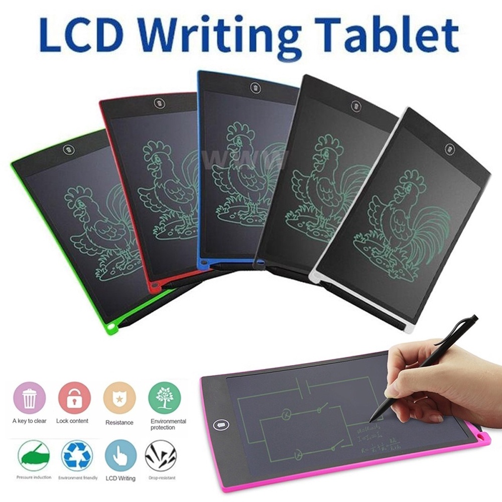 PAPAN TULIS LCD HAPUS BOARD TABLE DRAWING WRITING BOARD TABLET DIGITAL LCD LAYAR 8.5 inch PAPAN TULIS HAPUS WARNA - ACAK