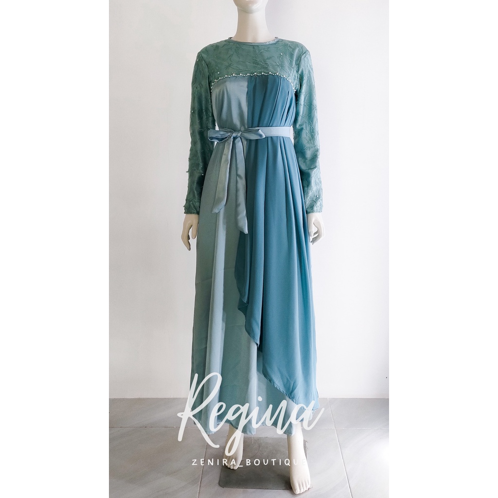 REGINA DRESS brokat remaja / baju pesta / gamis kondangan / lamaran / wisuda / bridesmaids tersedia ukuran kecil hingga jumbo