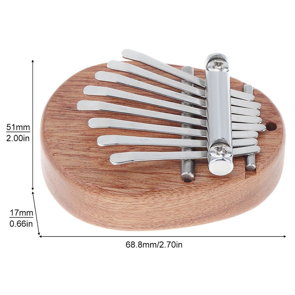 Kalung Mbira Kalimba Mini 8 Kunci Bahan Kayu Mahoni