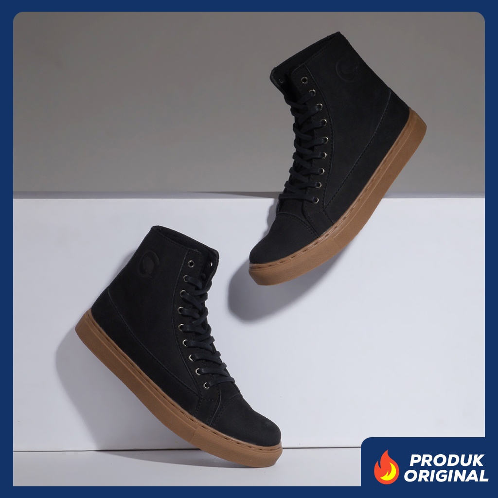 VALDEMAR BLACK GUM ORIGINAL x GREATA Sepatu Kulit Sapi Asli Pria Boots Hitam Tali Casual Semi Formal Vintage Klasik Jalan Hangout Kuliah Kerja Kantor Gum Sole Classic Boot Genuine Leather Shoes Motor Touring Footwear Big Size Ukuran Besar Jumbo 44 Keren