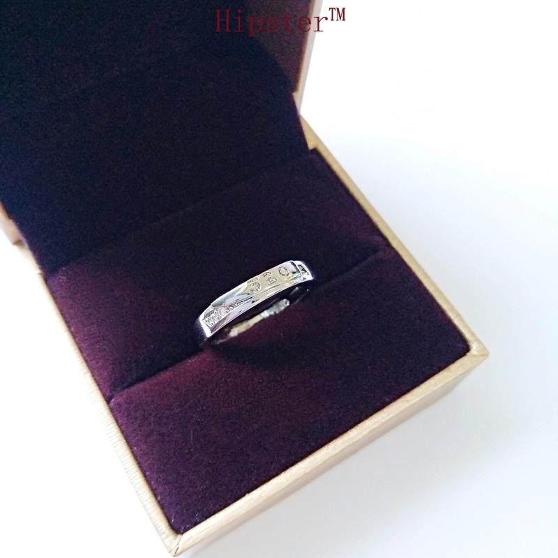 Korean Style Retro Simple Graceful Carved 1314520 Digital Romantic Couple Couple Rings