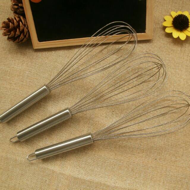 Pengocok telur manual egg mixer pengaduk adonan stainless anti karat dapur