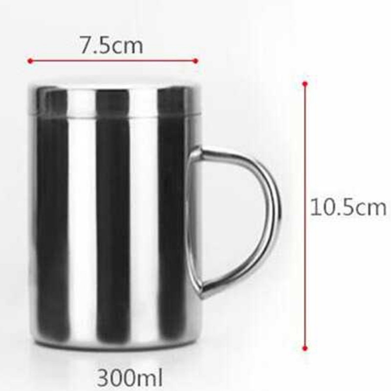 Gelas Stainless Mug Cangkir Kopi Teh Tebal Double Insulation HH05