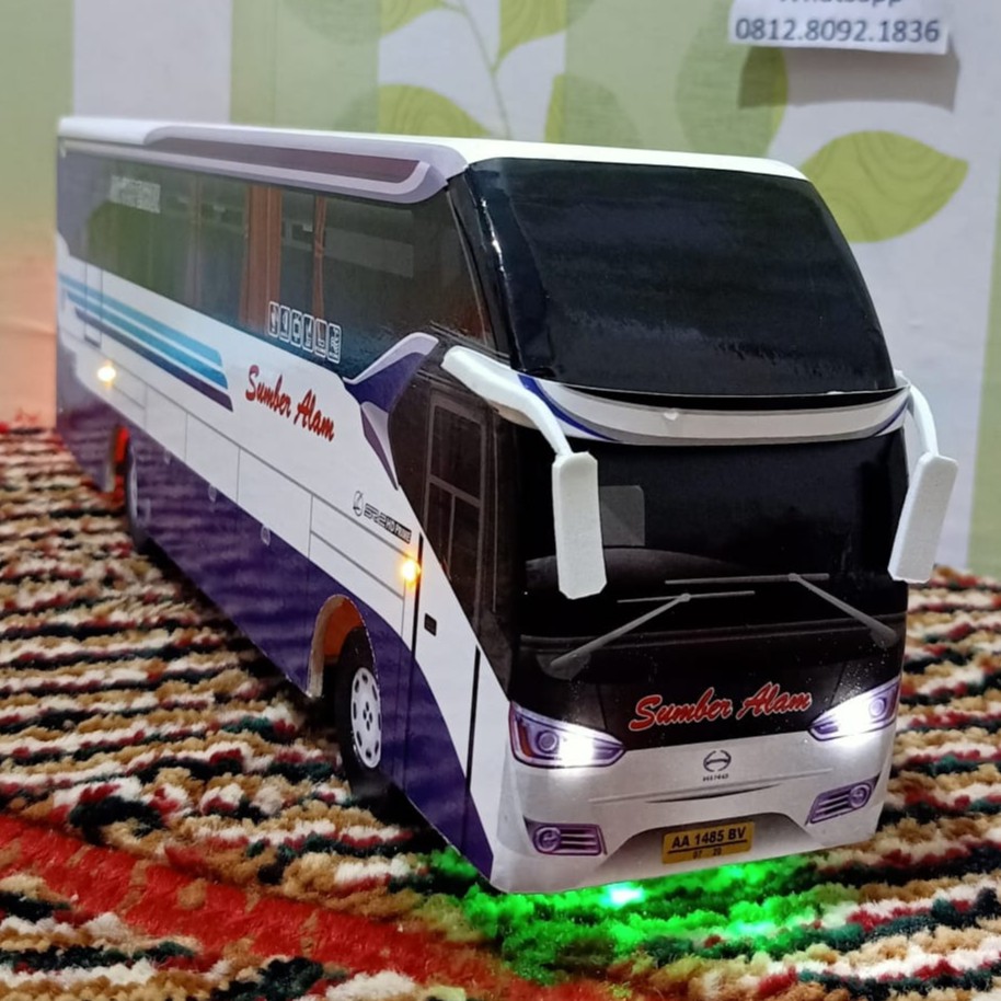 miniatur bus SR2 SUMBER ALAM  plus lampu