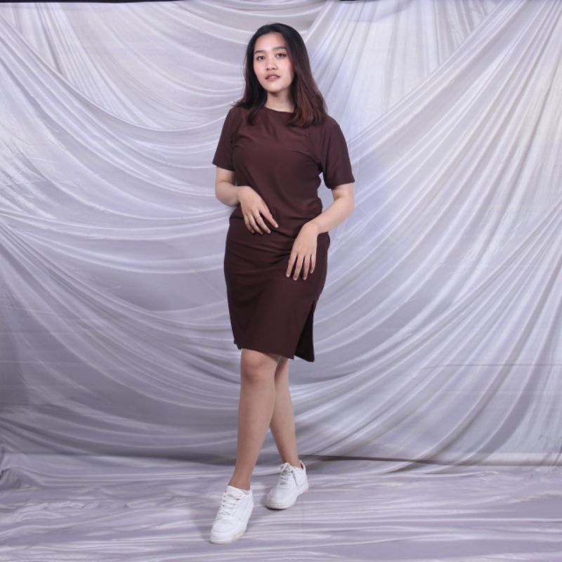 dress daster polos lengan pendek jersey