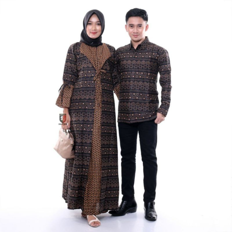 BISA PISAH MAURA COUPLE ORI NDORO JOWI BATIK COUPLE KELUARGA GAMIS JAZZ SARIMBIT MOTIF SEMUT-1