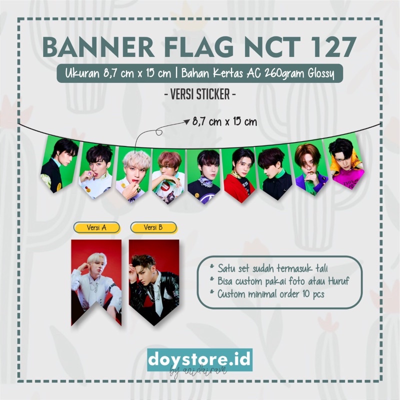 [BACA DESKRIPSI] Banner Flag Kpop NCT 127 versi Sticker Murah by doystoreid