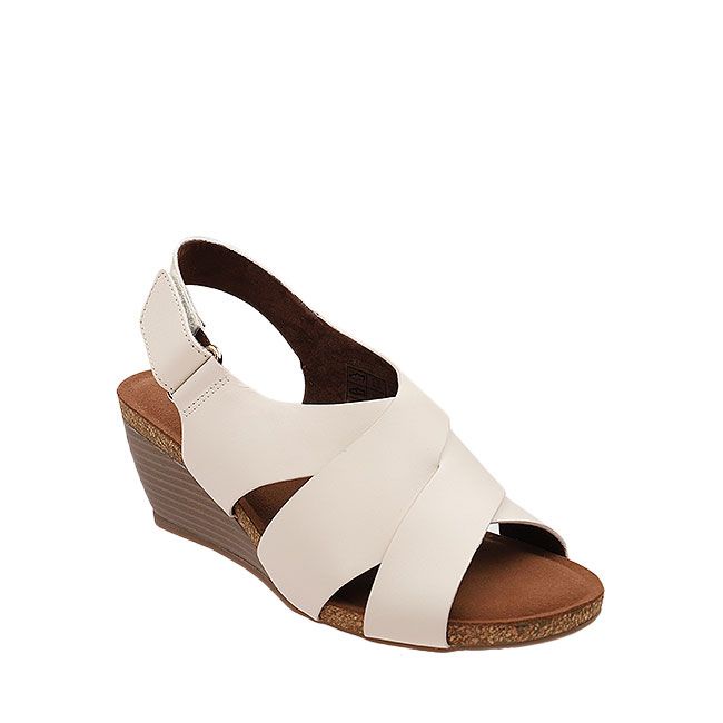 SANDAL WEDGES KULIT HUSH PUPPIES WANITA ORIGINAL SLINGBACK CREAM HW37