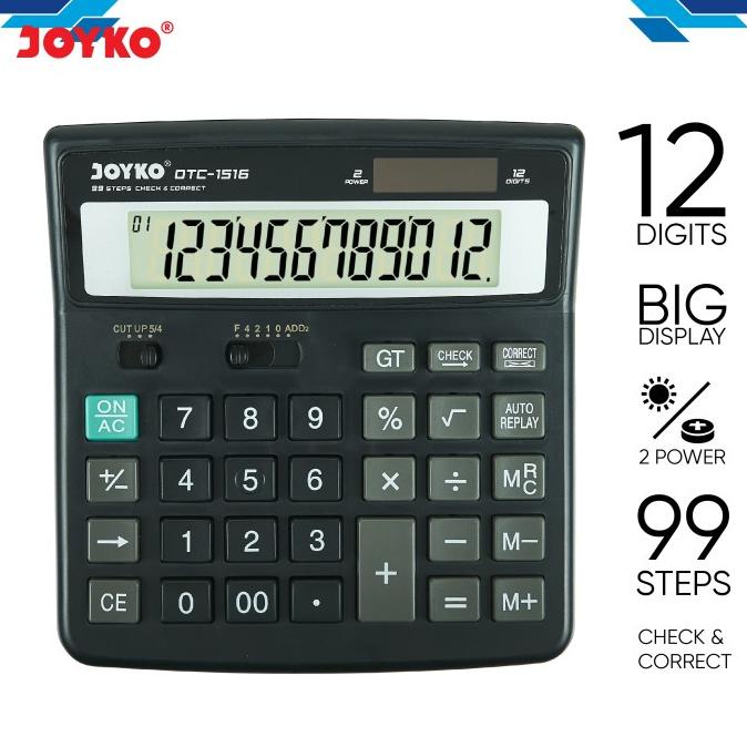 

[COD] Calculator / Kalkulator Joyko DTC-1516 / 12 Digits / Check Correct KOMPLIT Kode 21