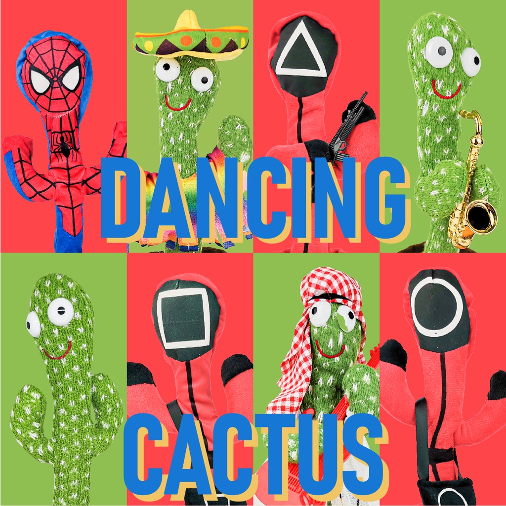 Mainan Anak Dancing Cactus USB BOX Kaktus Joged Musik Bicara Menari-1